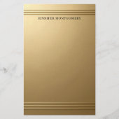 Luxe Metallic Goud Nepgeprägte Professionele Briefpapier (Voorkant)