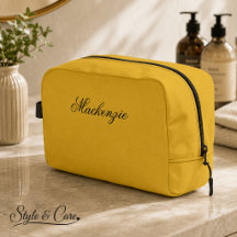 Luxe Metallic Gouden Dopp-kit met Naam