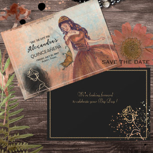 Luxe Metallic Koper Quinceañera Datum Op te Slaan Save The Date