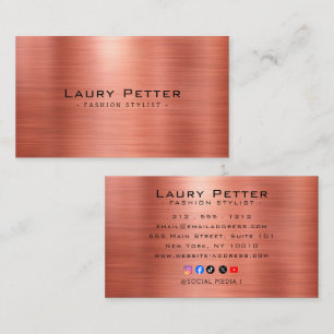 Luxe Metallic Mode Stylist Visitekaartje
