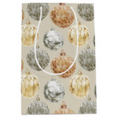 Luxe Metallic Ornamenten op Neutral Beige Medium Cadeauzakje (Voorkant)
