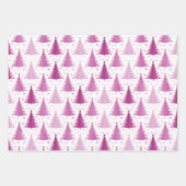 Luxe Metallic Paarse kerstboompatroon Inpakpapier Vel (Voorkant)