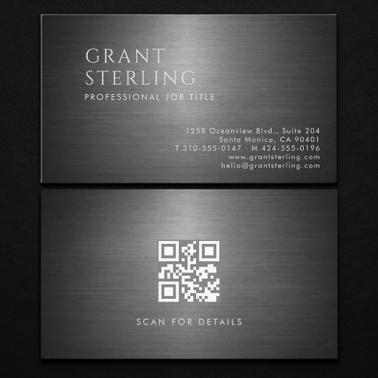 Luxe Metallic QR-code Visitekaartje