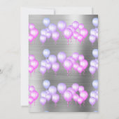 LUXE METALLIC SILVER BALLOON BIRTHDAY INVITATIE KAART (Achterkant)
