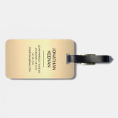 Luxe Metallic Stijl Monogram Naam Aangepast Bagagelabel (Achterkant horizontaal)