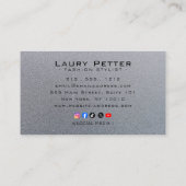 Luxe Metallic Stylist Visitekaartje (Achterkant)