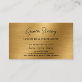 Luxe Metallic Vastgoed Zwart Goud Schrift  Visitekaartje (Achterkant)
