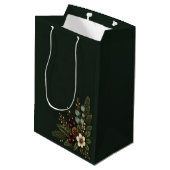 Luxe Midnight Evergreen Botanisch Medium Cadeauzakje (Achterkant Gekanteld)