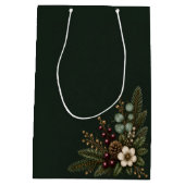 Luxe Midnight Evergreen Botanisch Medium Cadeauzakje (Achterkant)