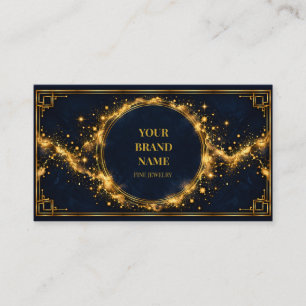 Luxe Midnight Navy Goud Mini Armband Wrapkaart Visitekaartje