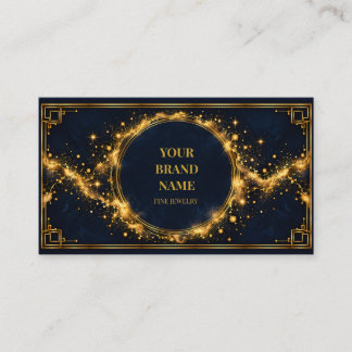 Luxe Midnight Navy Goud Mini Armband Wrapkaart Visitekaartje