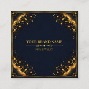 Luxe Midnight Navy Gouden Vierkante Ringdisplaykaa Visitekaartje