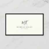 Luxe minima zwart monogram - Latijnse afbeelding s Visitekaartje (Voorkant)