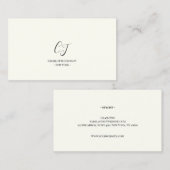 Luxe minima zwart monogram - Latijnse afbeelding s Visitekaartje (Voorkant / Achterkant)