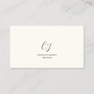 Luxe minima zwart monogram - Latijnse afbeelding s Visitekaartje