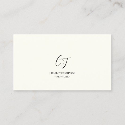 Luxe minima zwart monogram - Latijnse afbeelding s Visitekaartje (Voorkant)