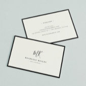 Luxe minima zwart monogram - Latijnse afbeelding s Visitekaartje