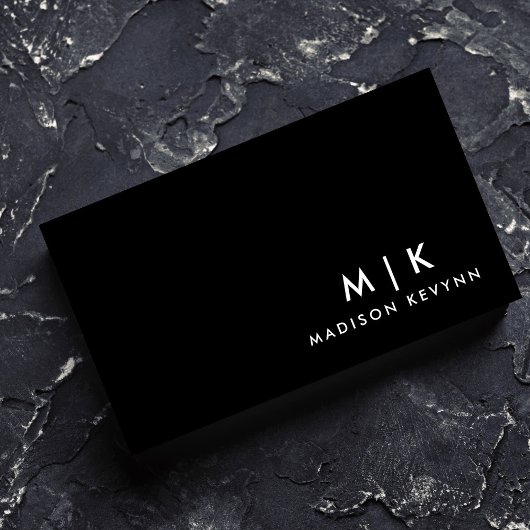 Luxe minima zwart monogram - Latijnse afbeelding s Visitekaartje