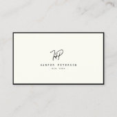 Luxe minima zwart monogram - Latijnse afbeelding s Visitekaartje (Voorkant)