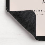 Luxe minima zwart monogram Roze Roze Stijlvol Muismat (Hoek)