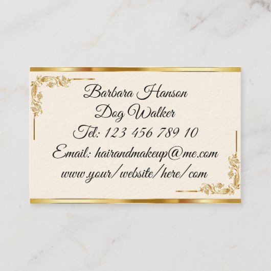 Luxe minima zwart monogram zwart goudvormig stijlv visitekaartje (Achterkant)