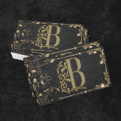 Luxe minima zwart monogram zwart goudvormig stijlv visitekaartje