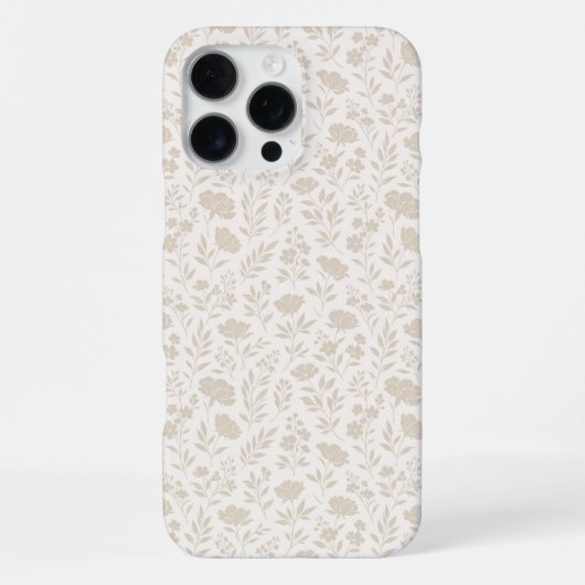 Luxe Minimaal Botanisch Patroon iPhone Hoesje (Achterkant)