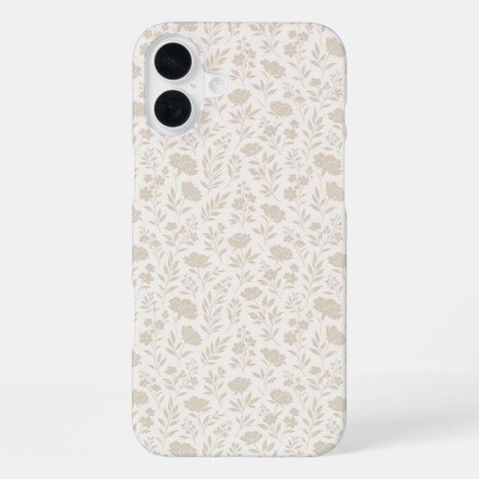 Luxe Minimaal Botanisch Patroon iPhone Hoesje (Achterkant)