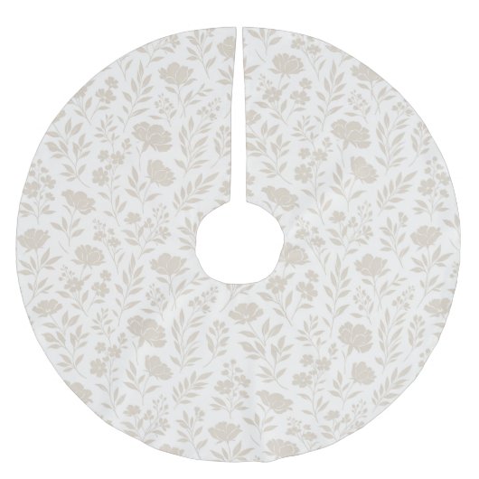 Luxe Minimaal Botanisch Patroon Kerstboom Rok (Voorkant)