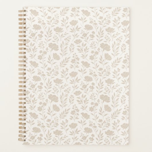 Luxe Minimaal Botanisch Patroon Planner (Voorkant)