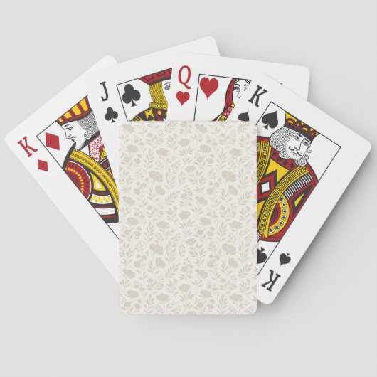 Luxe Minimaal Botanisch Patroon Pokerkaarten (Achterkant)
