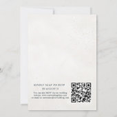 Luxe Minimaal Goud & Beige QR Code Bruiloft Kaart (Achterkant)