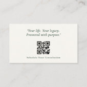 Luxe Minimaal Juridisch Adviseur QR-code Visitekaartje (Achterkant)