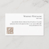 Luxe Minimaal Levenscoach Adviesbureau Foto QR Cod Visitekaartje (Achterkant)