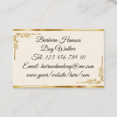 Luxe Minimaal Monogram Zwar Goud Chic Stijlvol Visitekaartje (Achterkant)