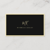 Luxe minimaal monogram zwart chique stijlvol visitekaartje (Voorkant)
