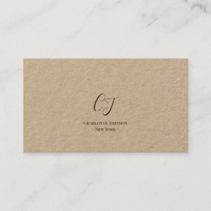 Luxe Minimaal Monogram Zwart Ivoor Chic Stijlvol Visitekaartje