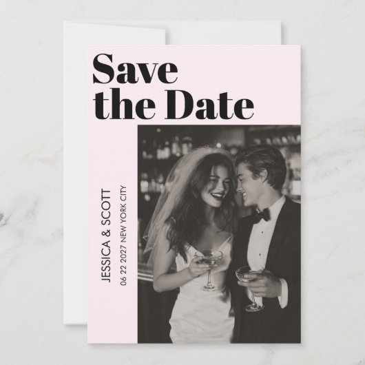 Luxe Minimaal Plat Save The Date Kaart (Voorkant)