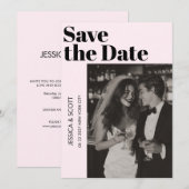 Luxe Minimaal Plat Save The Date Kaart (Voorkant / Achterkant)