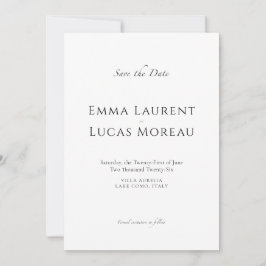 Luxe Minimaal Save the Date Elegante Trouw