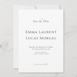 Luxe Minimaal Save the Date Elegante Trouw