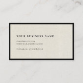 Luxe Minimal Natural Linen Business Logo Visitekaartje (Achterkant)