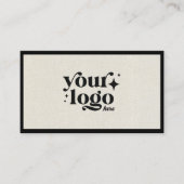 Luxe Minimal Natural Linen Business Logo Visitekaartje (Voorkant)