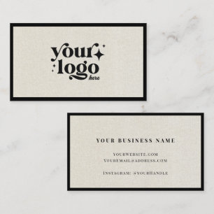 Luxe Minimal Natural Linen Business Logo Visitekaartje