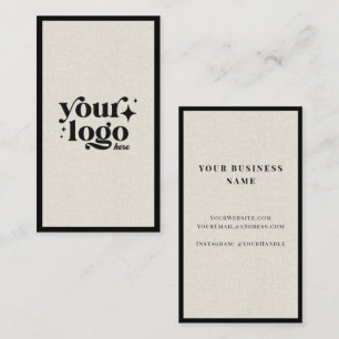 Luxe Minimal Natural Linen Business Logo Visitekaartje