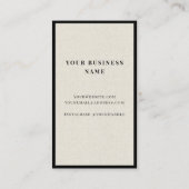 Luxe Minimal Natural Linen Business Logo Visitekaartje (Achterkant)
