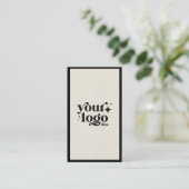 Luxe Minimal Natural Linen Business Logo Visitekaartje (Staand voorkant)