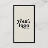 Luxe Minimal Natural Linen Business Logo Visitekaartje (Voorkant)