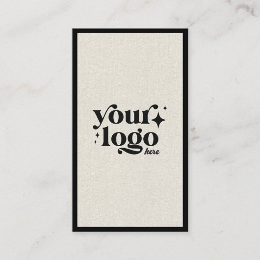 Luxe Minimal Natural Linen Business Logo Visitekaartje (Voorkant)