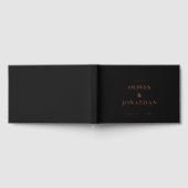 Luxe Minimal Zwart Folie Rosegold Bruiloft Gastenboek (Volledig)